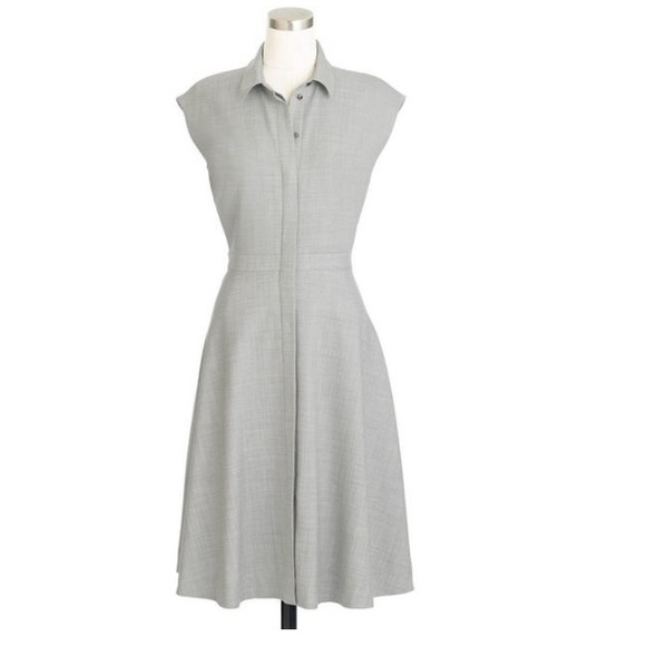 J. Crew Dresses & Skirts - J crew gray cap sleeve a line shirt dress - size 4